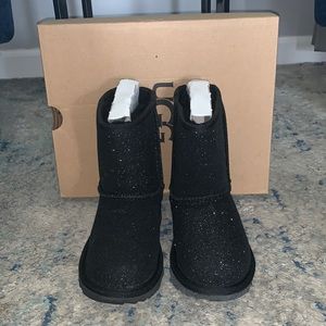 Ugg kid black glitter boots size 10